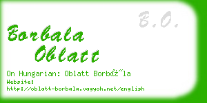 borbala oblatt business card
